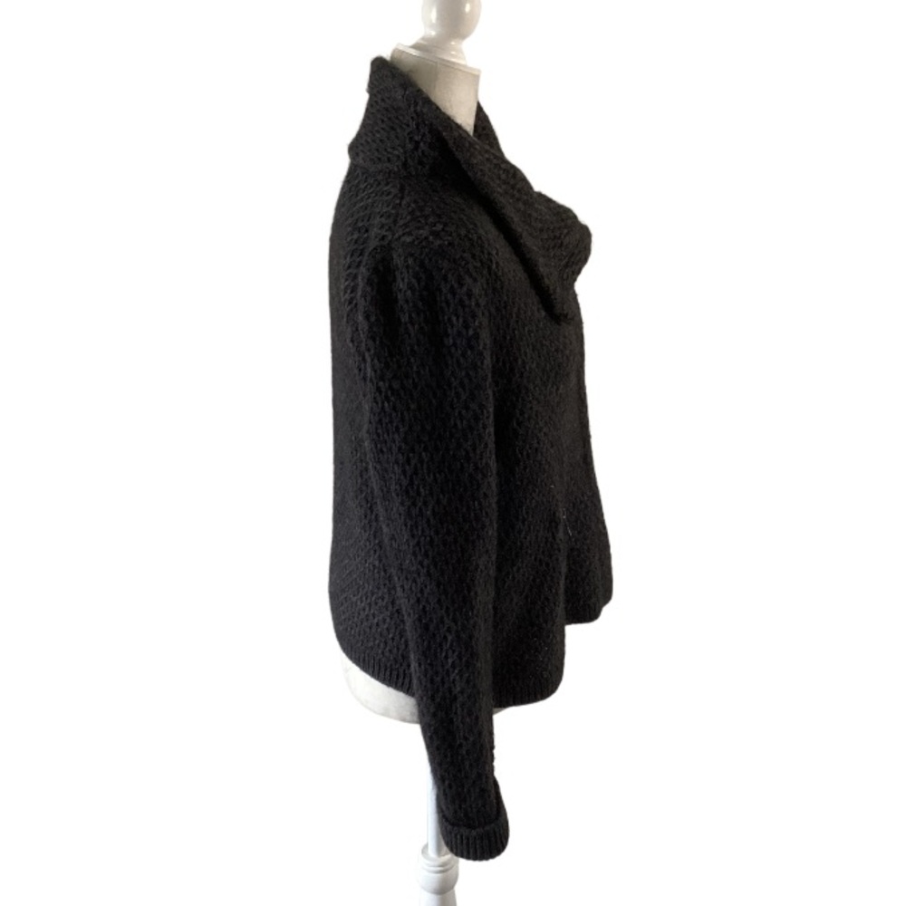 Loft Alpaca Wool Blend Asymmetrical Moto Sweater Jacket Large - Picture 4 of 10